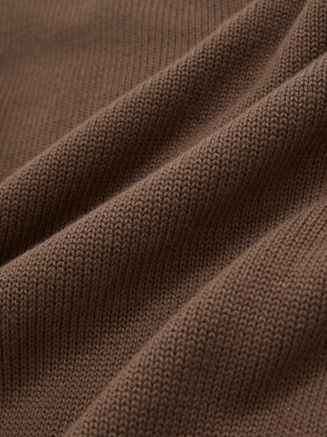 Women Cotton And Wool Crew-Neck Top in Brown