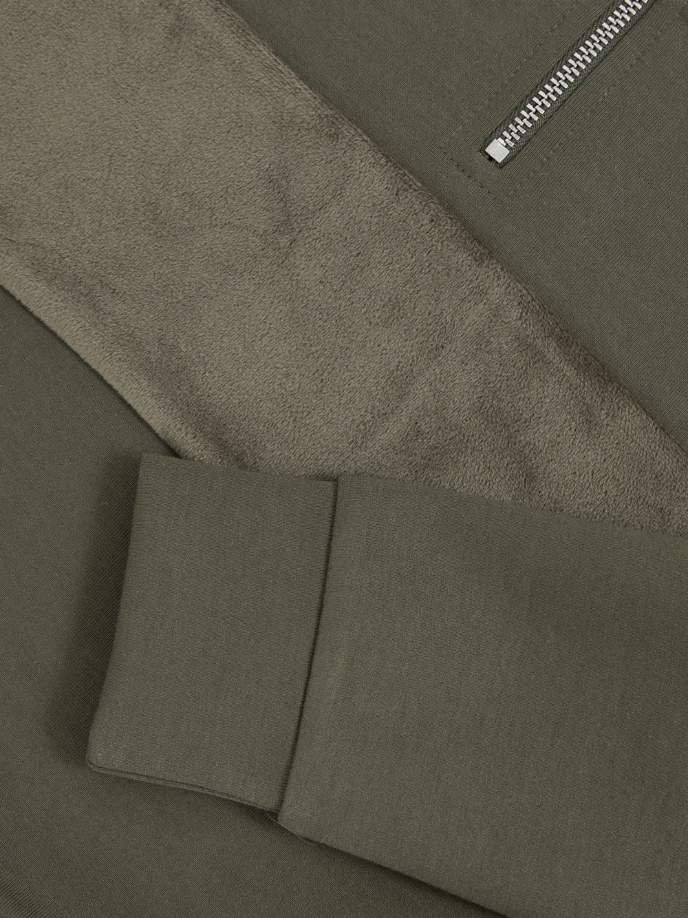 Children & Baby 13-14 yrs Slim Fit Half-Zip Funnel Neck Velour Sweatshirt in Dark Sage Green