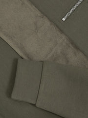 Children & Baby 9-13 yrs Slim Fit Half-Zip Funnel Neck Velour Sweatshirt in Dark Sage Green