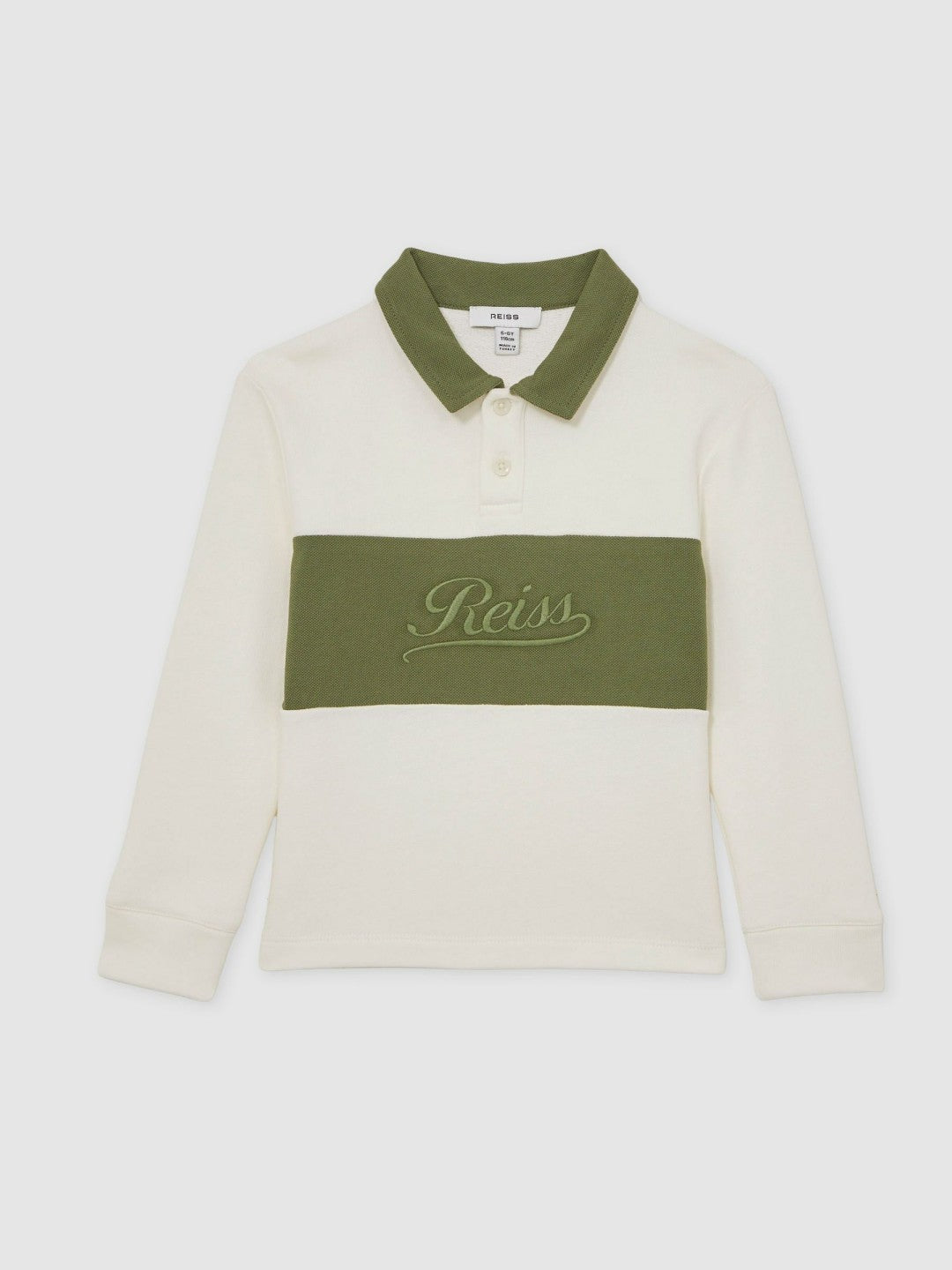 Children & Baby 13-14 yrs Cotton Logo-Embroidery Rugby Polo Shirt in Forset Green/White