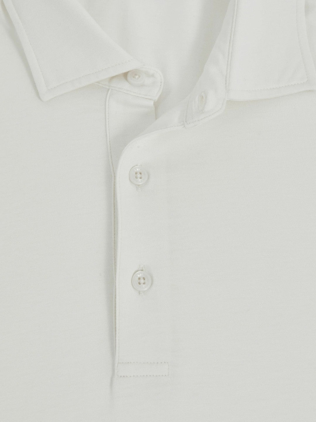 Men Cotton-Jersey Long Sleeve Polo Shirt in White