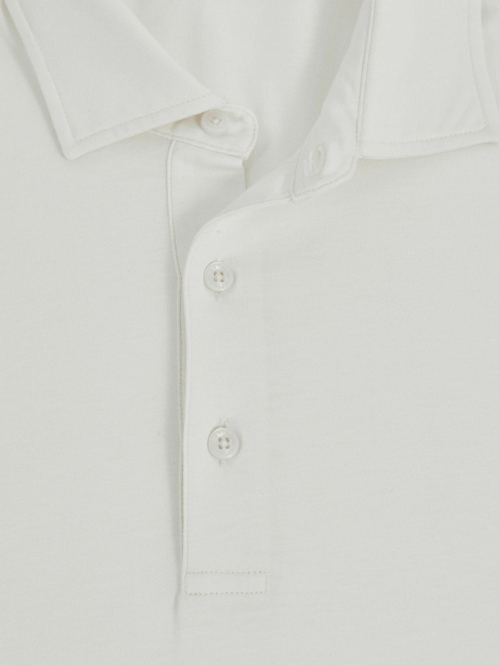 Men Cotton-Jersey Long Sleeve Polo Shirt in White