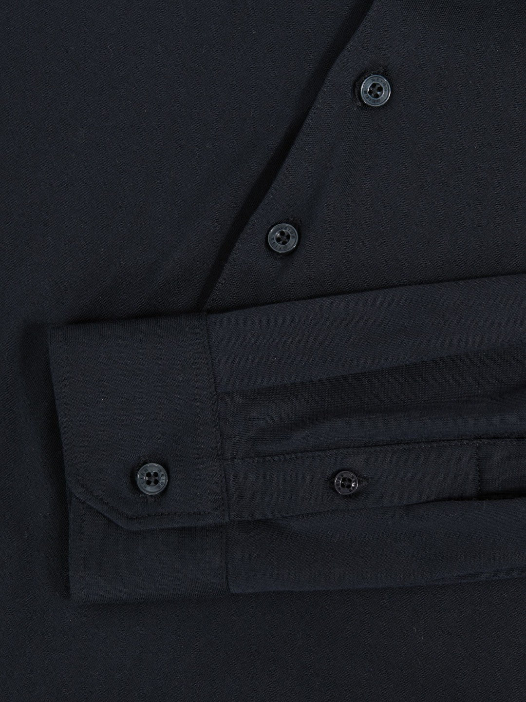 Men Cotton-Jersey Long Sleeve Polo Shirt in Navy