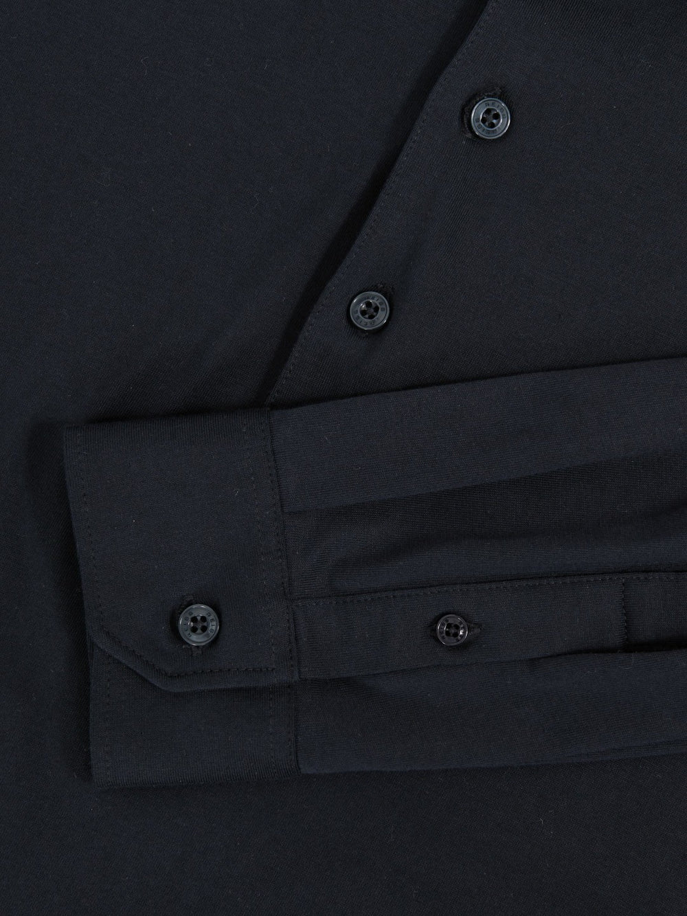 Men Cotton-Jersey Long Sleeve Polo Shirt in Navy