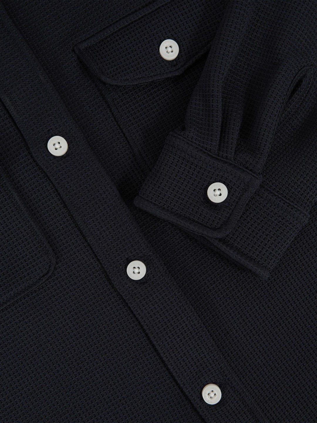 Children & Baby 13-14 yrs Waffle-Textured Twin-Pocket Overshirt in Navy