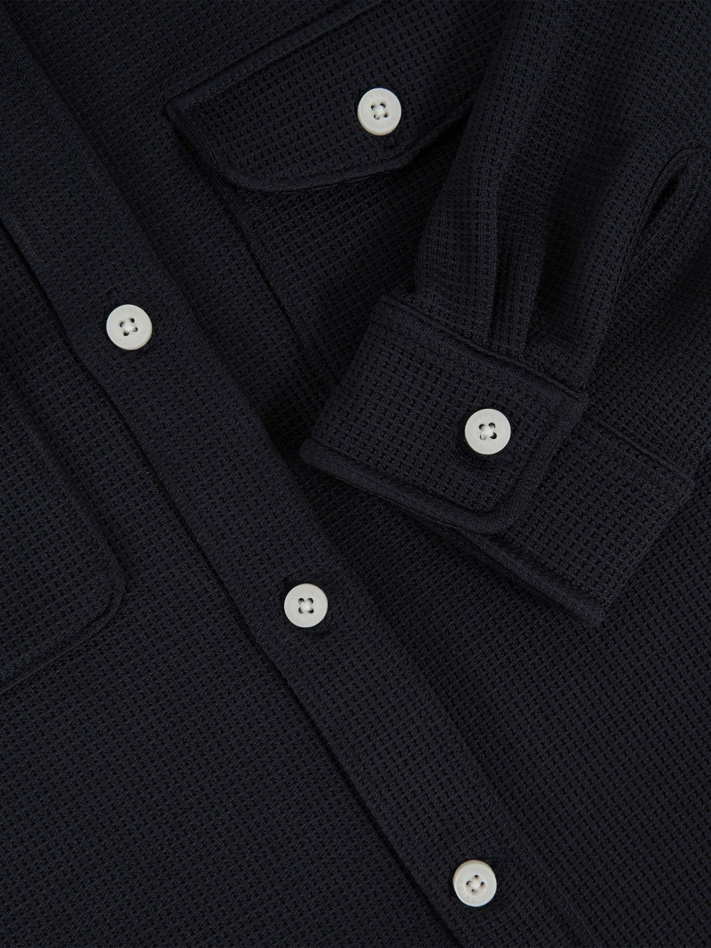 Children & Baby 13-14 yrs Waffle-Textured Twin-Pocket Overshirt in Navy