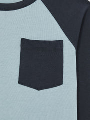 Children & Baby 13-14 yrs Cotton Colour-Block Long-Sleeve T-Shirt in Navy Blue