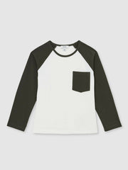 Children & Baby 9-13 yrs Cotton Colour-Block Long-Sleeve T-Shirt in Green